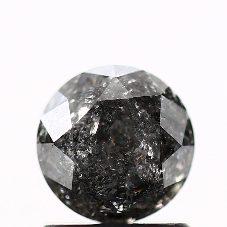 Salt and Pepper Diamond Fancy Gray Color 1.08 CT 6.10 x 4.54 MM Round Brilliant Cut Diamond! Natural Loose Diamond ! Christmas Gift for Her